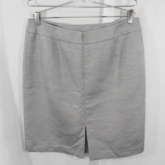 TAHARI! GLAMOROUS SILVER GRAY TEXTURED 2 PC SKIRT & JACKET, BLAZER SUIT! SZ 16 - Picture 9 of 12